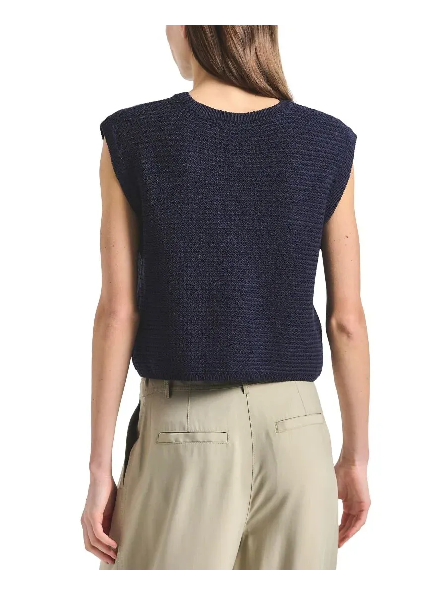 Свитер из сетки без рукавов Vivienne Mesh Knit Derek Lam 10 Crosby — изображение 4 из 4, темно-синий