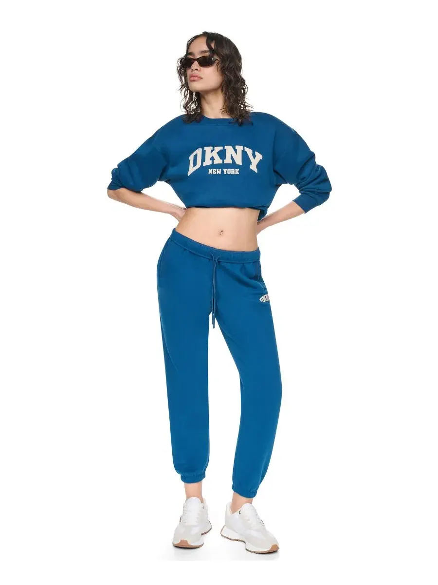 Женский свитшот Varsity Puff Logo DKNY Sport, Poseidon Oat — изображение 2 из 4