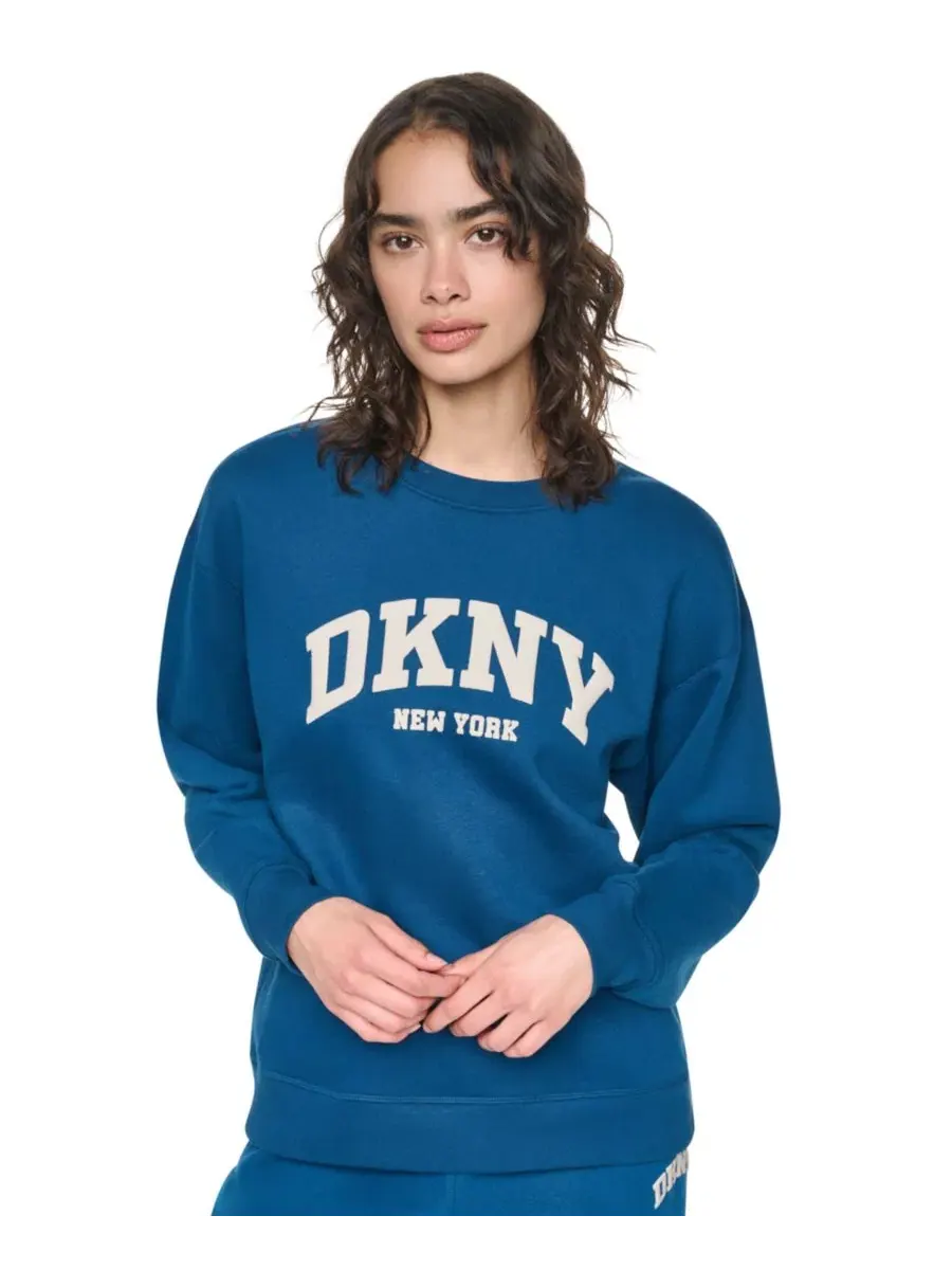 Женский свитшот Varsity Puff Logo DKNY Sport, Poseidon Oat — изображение 3 из 4