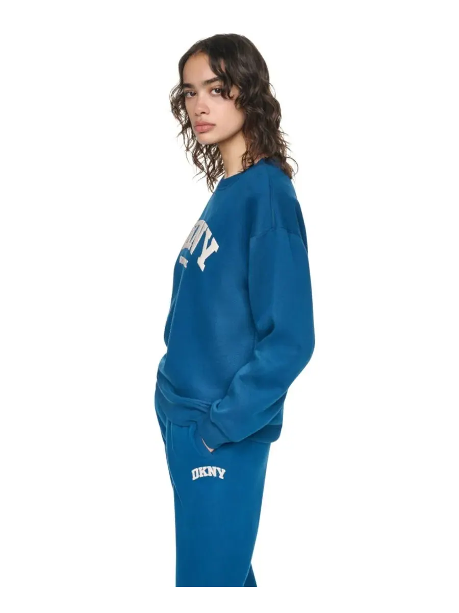 Женский свитшот Varsity Puff Logo DKNY Sport, Poseidon Oat — изображение 4 из 4