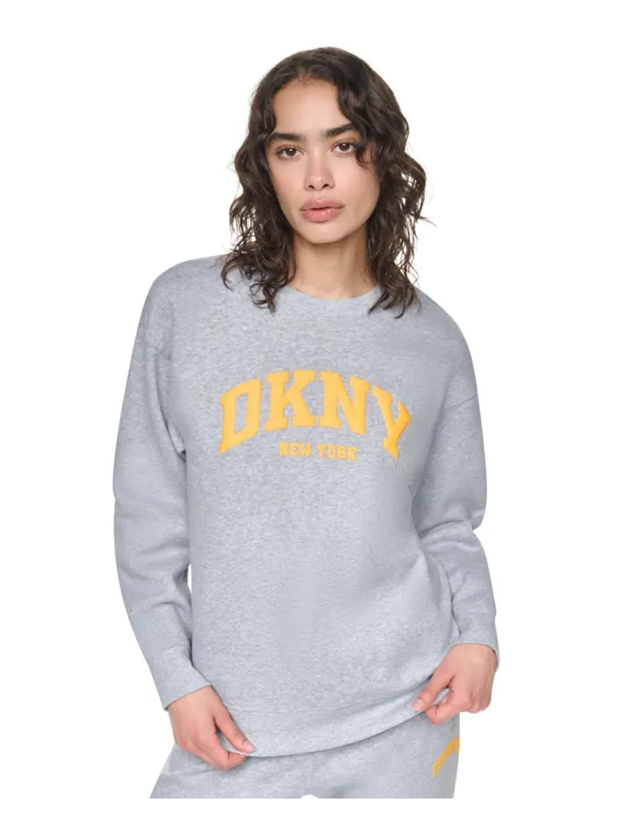 Женский свитшот с длинным рукавом и принтом Varsity Puff Logo DKNY Sport, Pgh/Taxi Cab — изображение 3 из 5