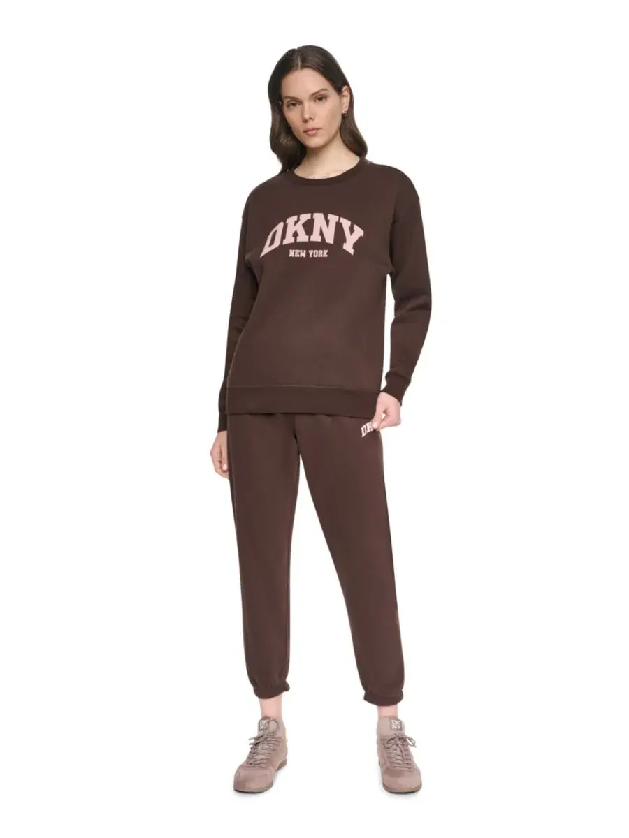 Женский свитшот с принтом Varsity Puff Logo DKNY Sport — изображение 2 из 4, розовый