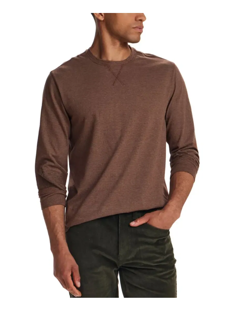Футболка с длинным рукавом Microstripe Crewneck Weatherproof Vintage — изображение 1 из 5, хаки коричневый