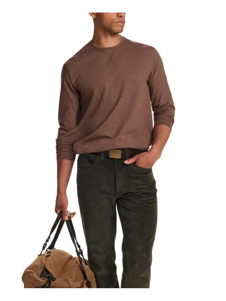 Футболка с длинным рукавом Microstripe Crewneck Weatherproof Vintage — изображение 2 из 5, хаки коричневый