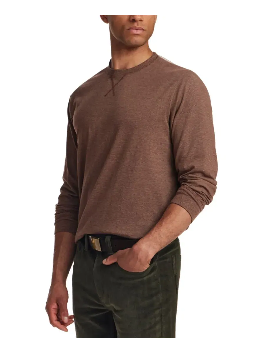Футболка с длинным рукавом Microstripe Crewneck Weatherproof Vintage — изображение 3 из 5, хаки коричневый