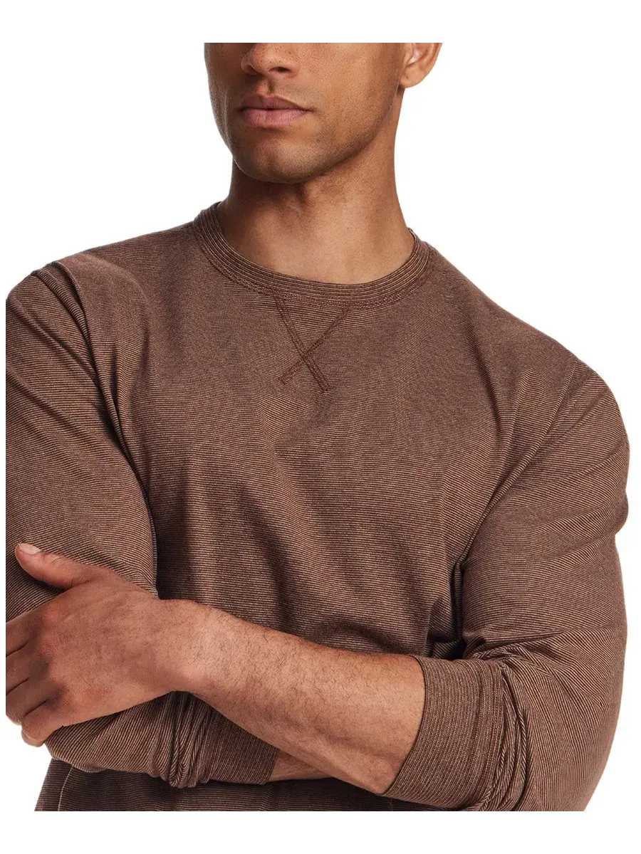 Футболка с длинным рукавом Microstripe Crewneck Weatherproof Vintage — изображение 4 из 5, хаки коричневый
