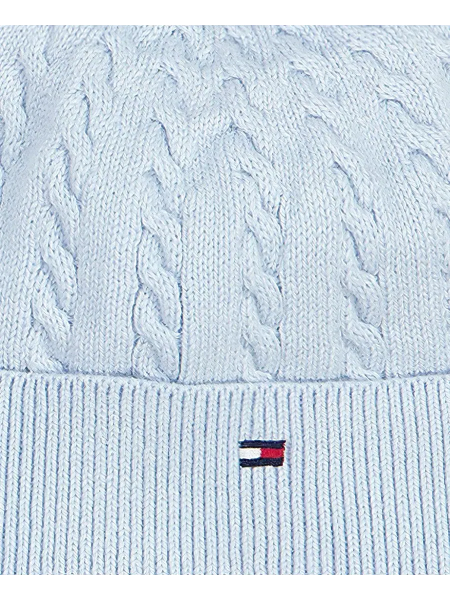 Детский вязаный комбинезон с шапкой, 2 предмета Tommy Hilfiger — изображение 4 из 4, синий