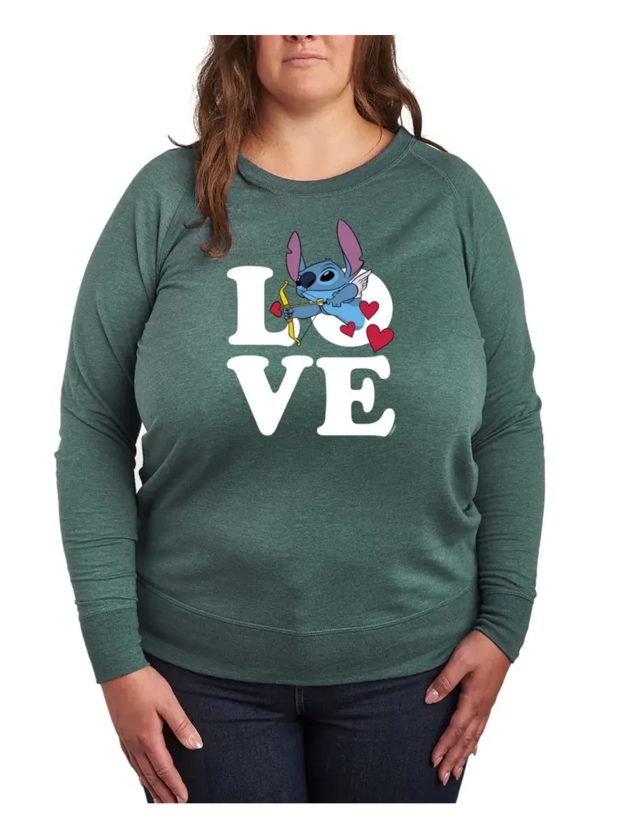Футболка большого размера с круглым вырезом и надписью "Stitch Valentine's Day Love" Hybrid Apparel — изображение 1 из 3