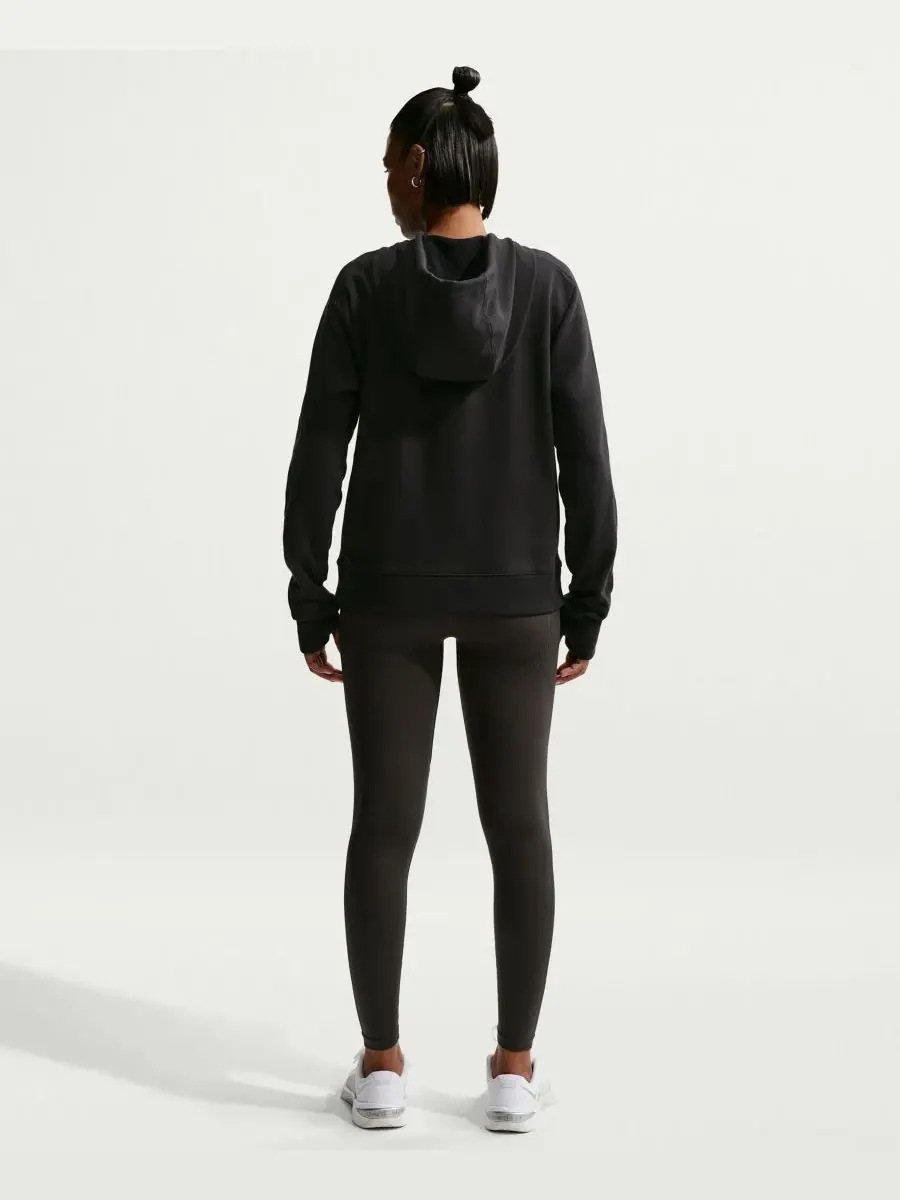 Женская толстовка Pro Dri-FIT из французского махрового трикотажа с капюшоном Nike — изображение 5 из 5, черный/белый