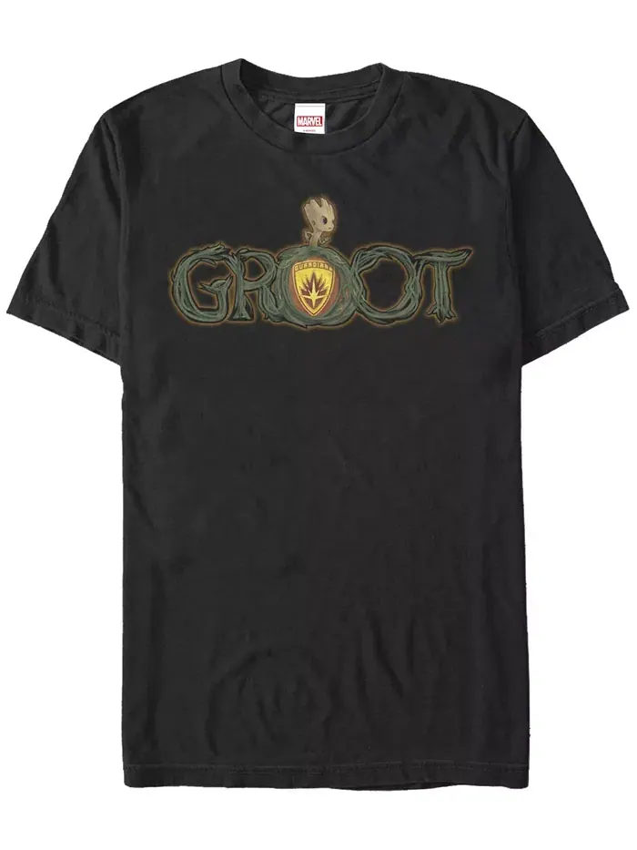 Футболка с коротким рукавом Marvel "Guardians of the Galaxy" Baby Groot Shield для мужчин Fifth Sun — изображение 1 из 1