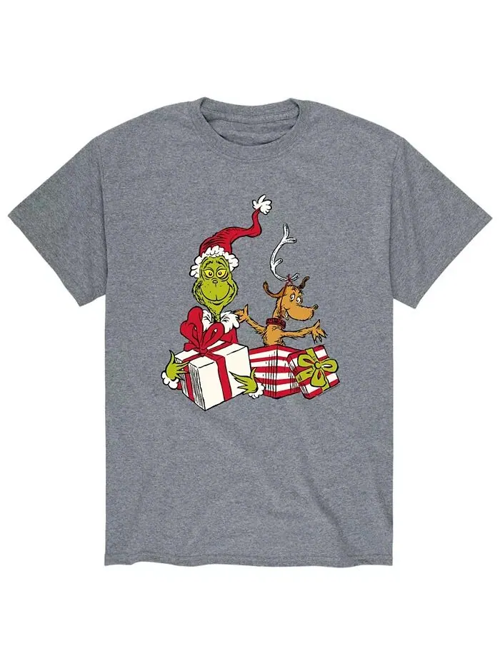 Мужская футболка Dr. Seuss The Grinch Max Grinch AIRWAVES — изображение 1 из 2, серый