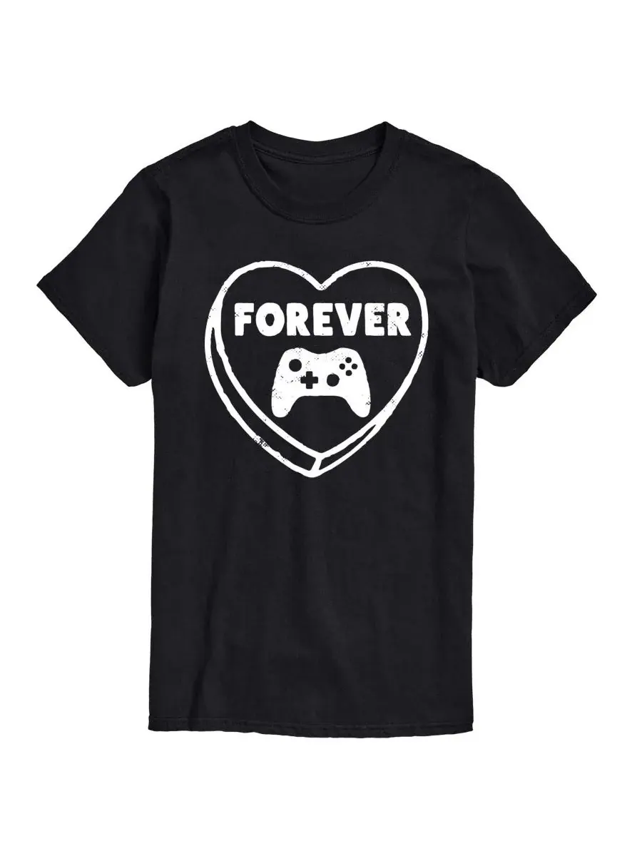 Мужская футболка с коротким рукавом и принтом Forever Heart Video Games AIRWAVES — изображение 1 из 3, черный