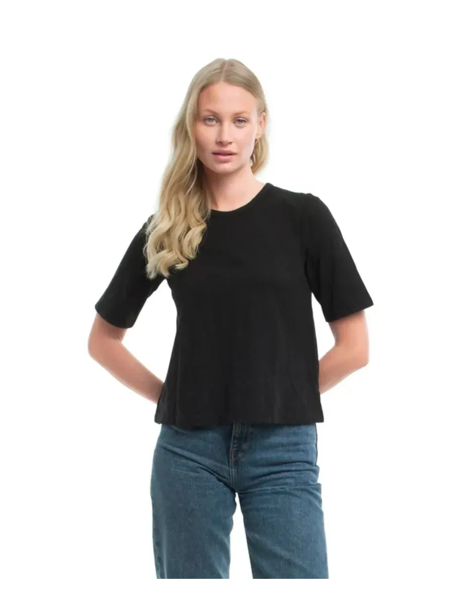Женская футболка с рукавами до локтя детского кроя WILT Clothing — изображение 1 из 4, черный