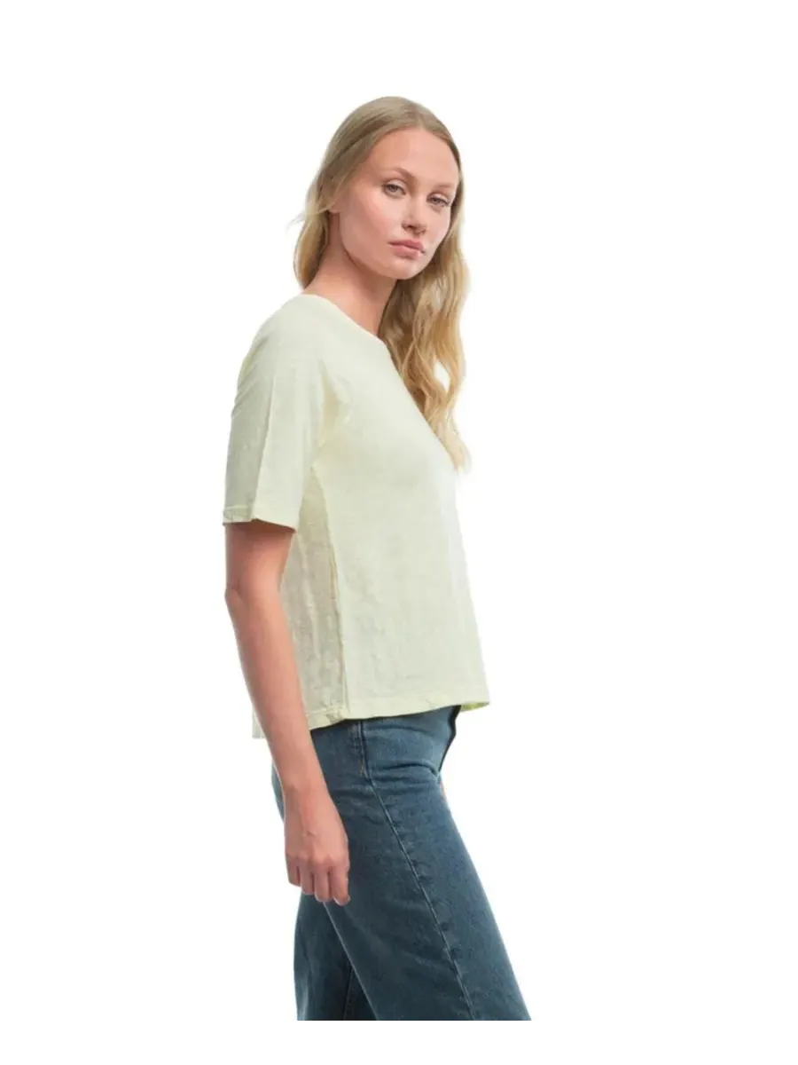 Женская футболка с рукавами до локтя детского кроя WILT Clothing — изображение 3 из 4, прозрачный желтый