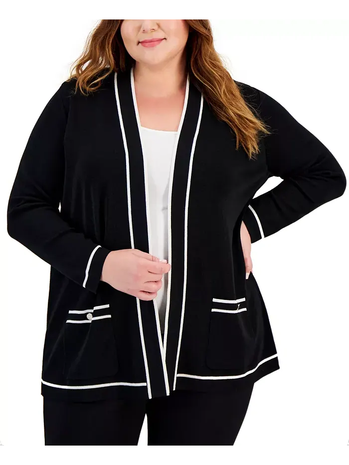 Кардиган с контрастной отделкой Malibu на пуговицах plus size Anne Klein
