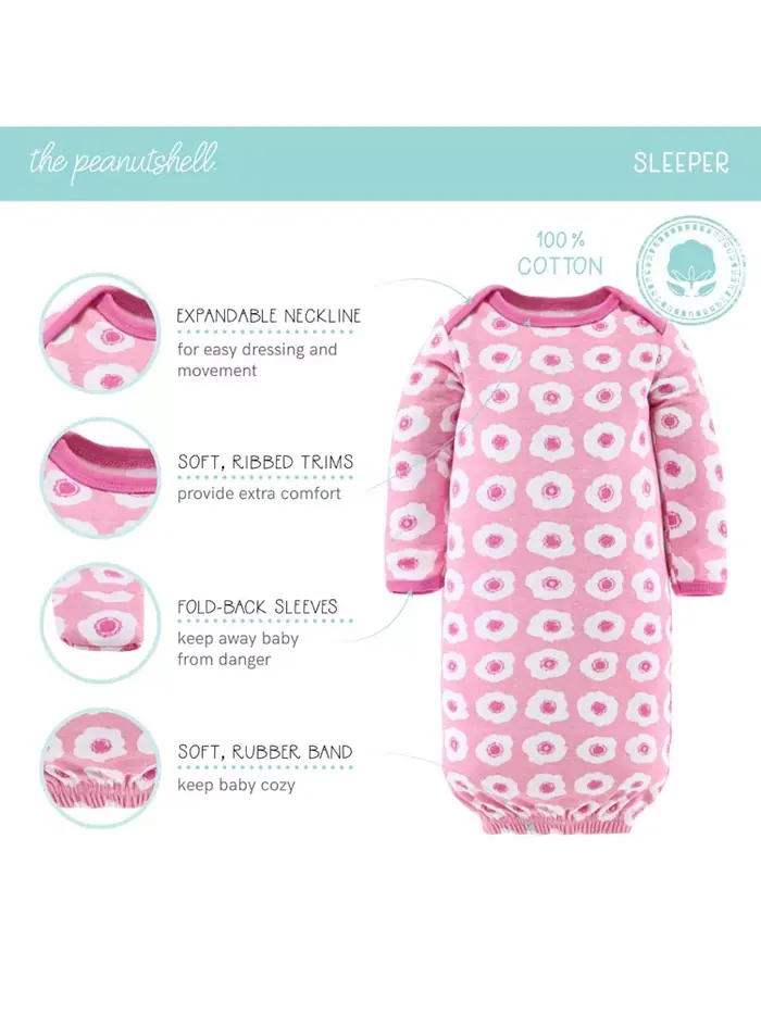 Набор для новорожденных девочек Pretty Pink из 16 предметов The Peanutshell — изображение 3 из 6, розовый