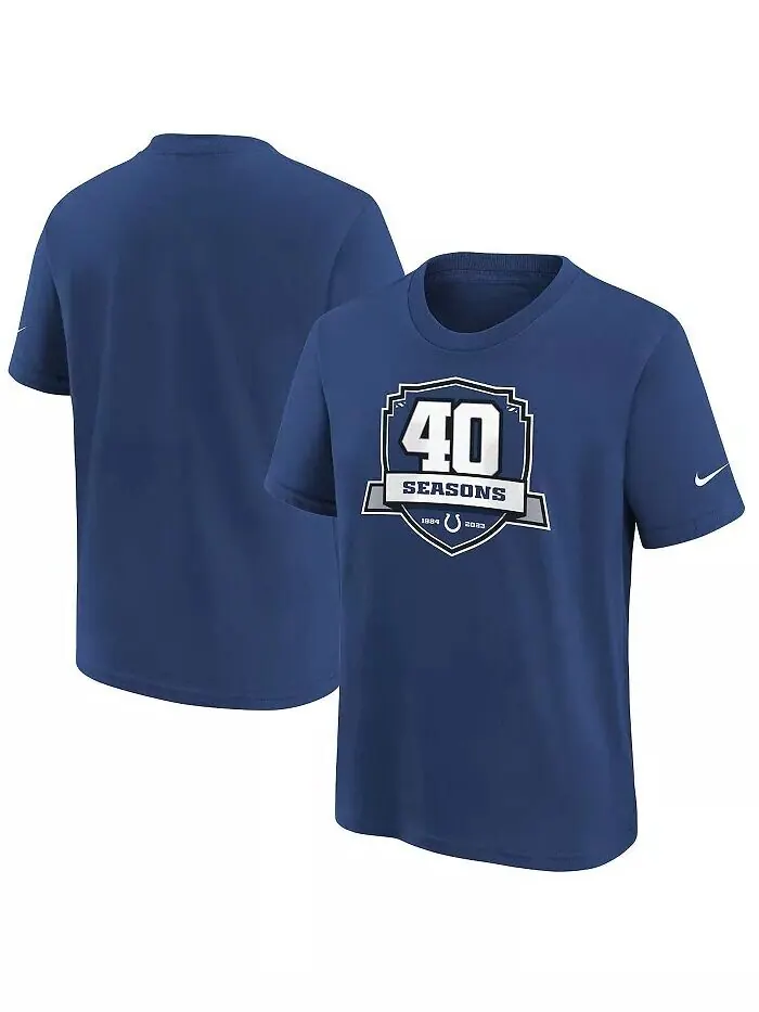 Футболка Big Boys Blue Indianapolis Colts 40th Anniversary Nike — изображение 1 из 3