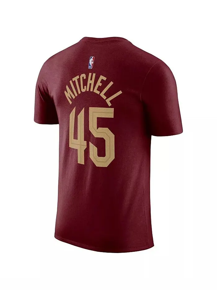 Мужская футболка Donovan Mitchell бордового цвета Cleveland Cavaliers Icon 2022/23 с именем и — изображение 3 из 3