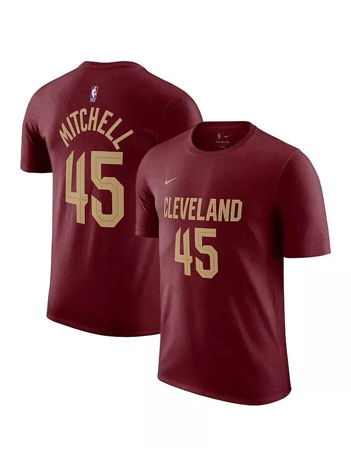 Мужская футболка Donovan Mitchell Burgundy Cleveland Cavaliers Icon 2022/23 с именем и номером Nike — изображение 1 из 3