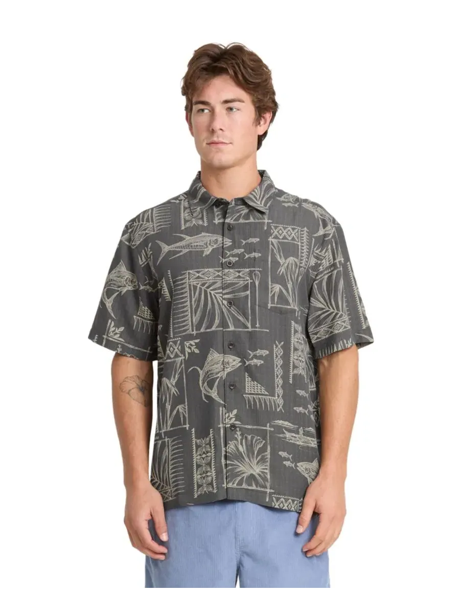 Мужская рубашка с коротким рукавом Quiksilver Paradise Bay Quiksilver Waterman — изображение 1 из 3, фантомный