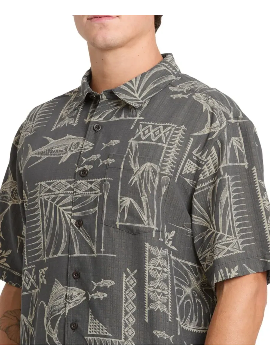 Мужская рубашка с коротким рукавом Quiksilver Paradise Bay Quiksilver Waterman — изображение 2 из 3, фантомный