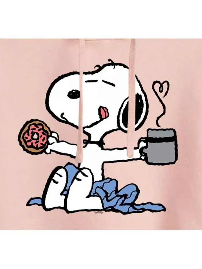 Укороченная толстовка с капюшоном Trendy Juniors Peanuts Snoopy Graphic Hybrid Apparel — изображение 2 из 3, пудровый розовый