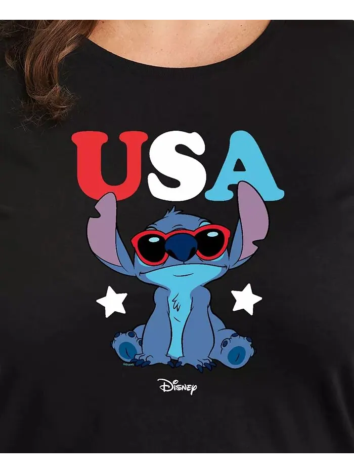 Футболка с рисунком Stitch USA большого размера Hybrid Apparel — изображение 4 из 4, черный