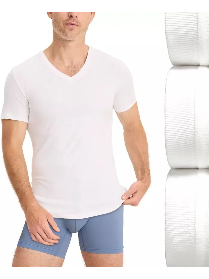 Мужские футболки Smooth Fit Stretch с V-образным вырезом, упаковка из 3 шт Jockey — изображение 6 из 7, белый