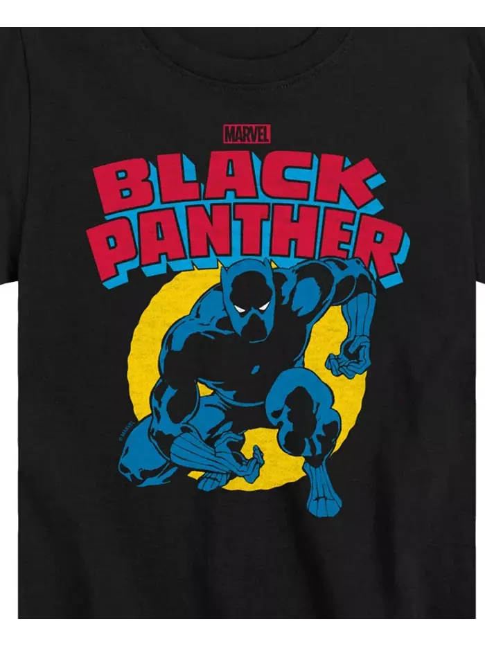 Футболка с принтом "Черная пантера" для мальчиков старшего возраста Black Panther — изображение 3 из 3, черный