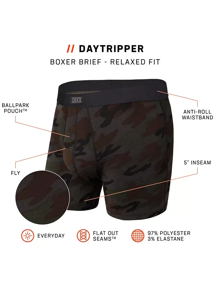 Мужские боксеры Daytripper с влагоотводящим принтом SAXX — изображение 5 из 5, черный