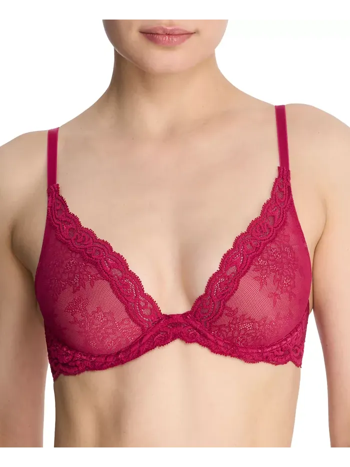 Женский бюстгальтер Feathers Lace Contour с косточками и глубоким вырезом 730023 Natori — изображение 1 из 6, бежевый