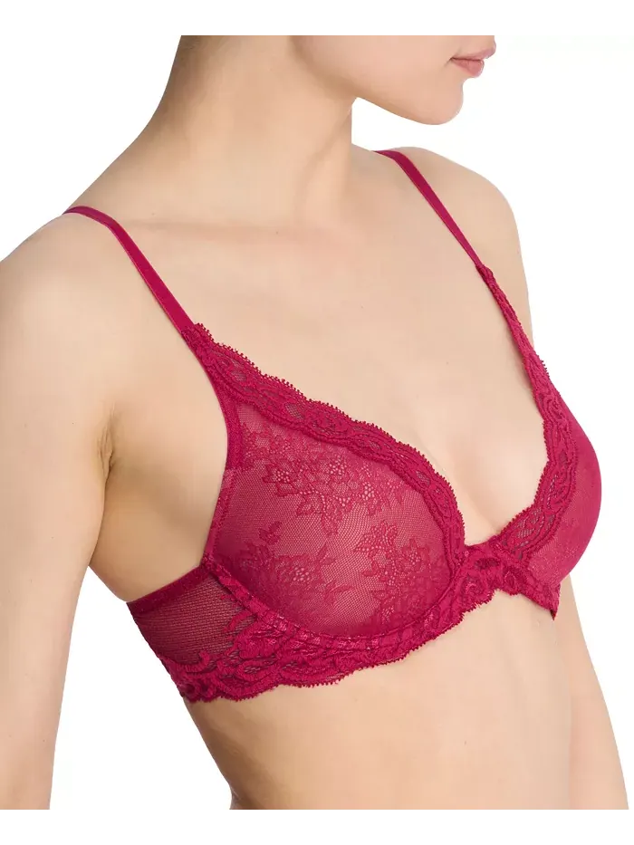 Женский бюстгальтер Feathers Lace Contour с косточками и глубоким вырезом 730023 Natori — изображение 2 из 6, бежевый
