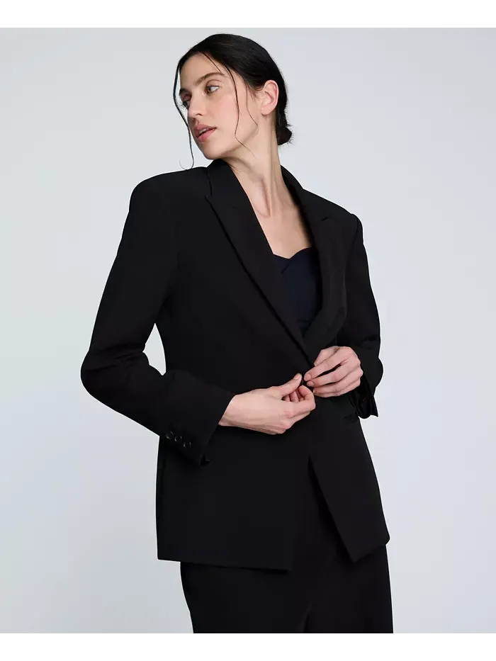 Женский пиджак на одной пуговице с заостренными лацканами Kenneth Cole — изображение 3 из 5, черный
