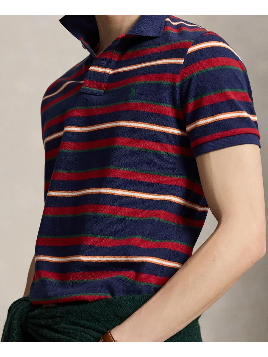 Поло с коротким рукавом, с полосой Polo Ralph Lauren — изображение 3 из 5, темно-синий мульти