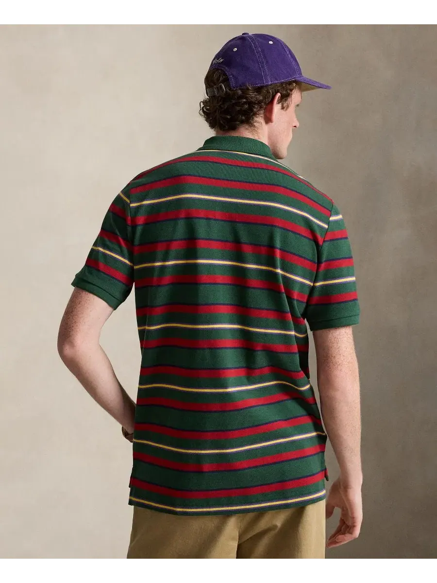 Поло с коротким рукавом и полосатым принтом, классический крой Polo Ralph Lauren — изображение 4 из 5, винтажный мульти