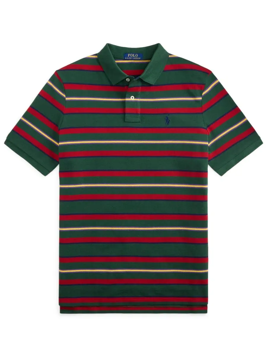 Поло с коротким рукавом и полосатым принтом, классический крой Polo Ralph Lauren — изображение 5 из 5, винтажный мульти