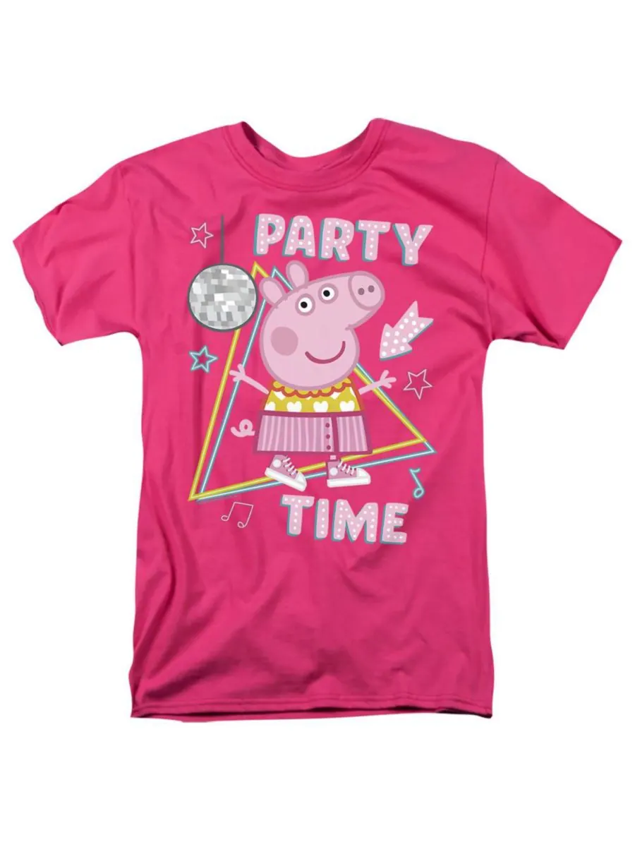 Мужская футболка Peppa Pig Disco Party Time Hasbro+ — розовый