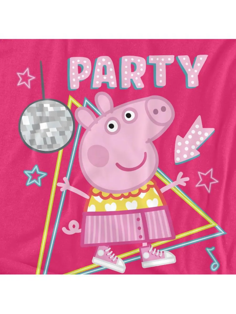 Мужская футболка Peppa Pig Disco Party Time Hasbro+ — изображение 2 из 3, розовый