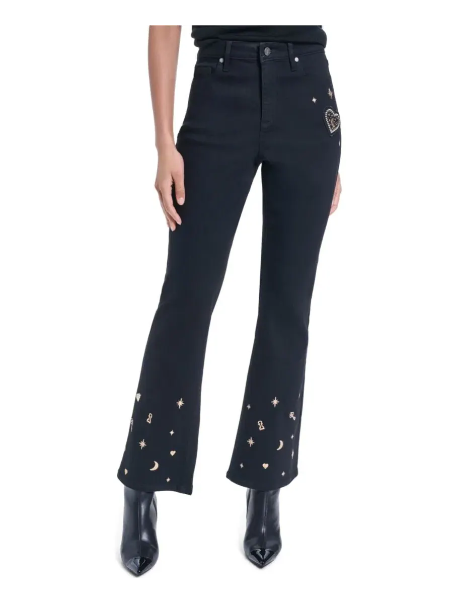 Джинсы клеш с декором Charm Detail Bootcut KARL LAGERFELD PARIS — изображение 1 из 8, черный