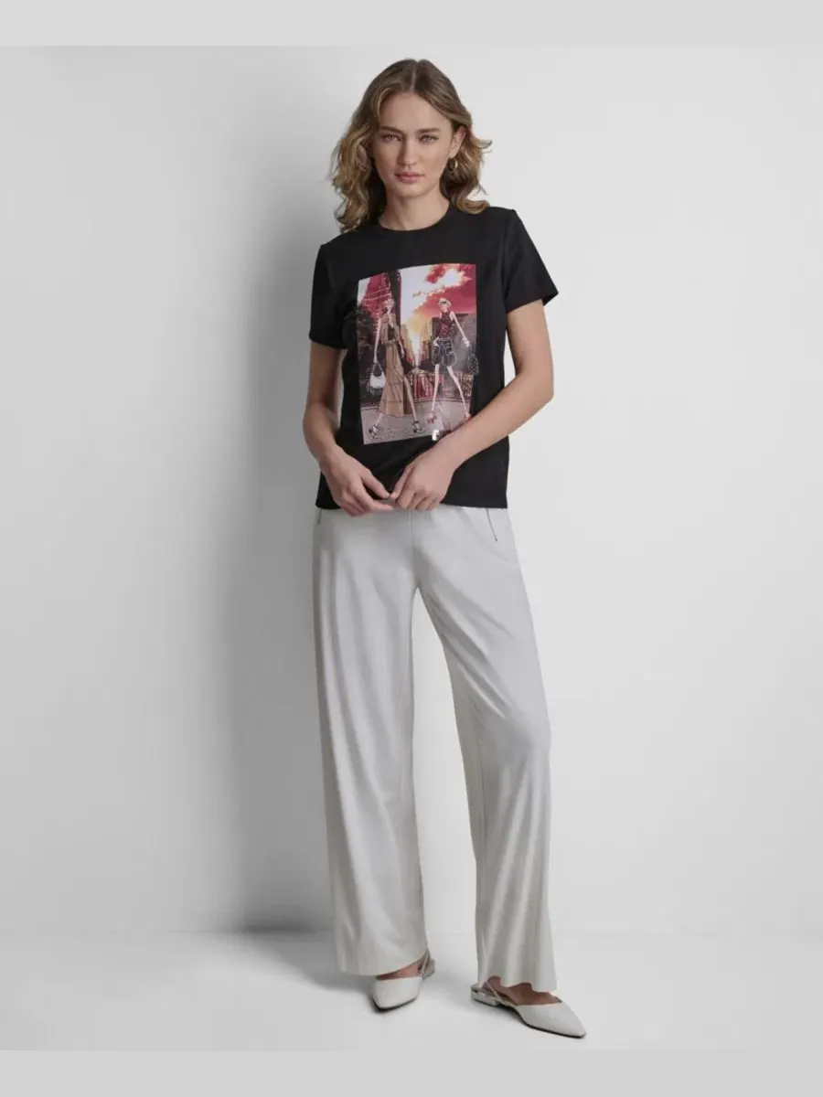 Футболка женская с принтом Manhattan Henge Conversational DKNY — изображение 2 из 5, черный