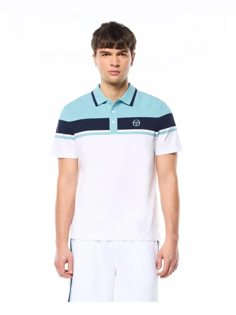 Поло из хлопка пике с полоской Damarindo Sergio Tacchini — изображение 1 из 5, белый