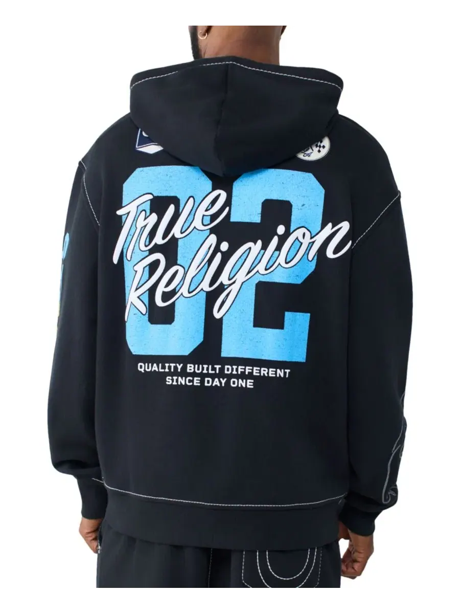 Худи с капюшоном и разрезным карманом-кенгуру True Religion
