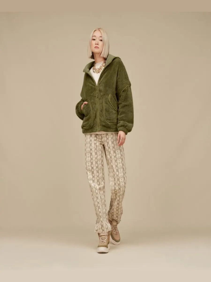 Женская толстовка Mariella Fluff на молнии UGG — изображение 1 из 3, оливковый