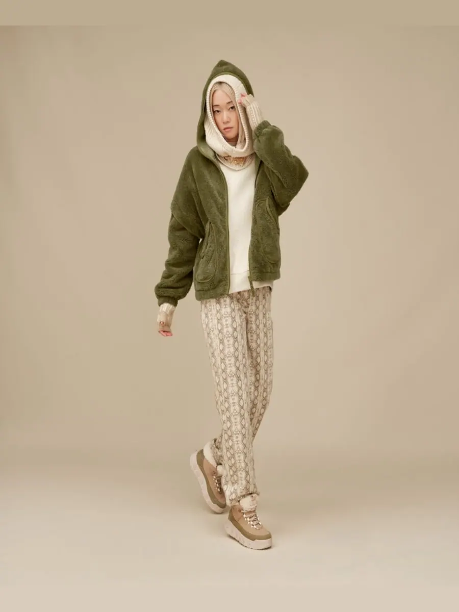 Женская толстовка Mariella Fluff на молнии UGG — изображение 2 из 3, оливковый