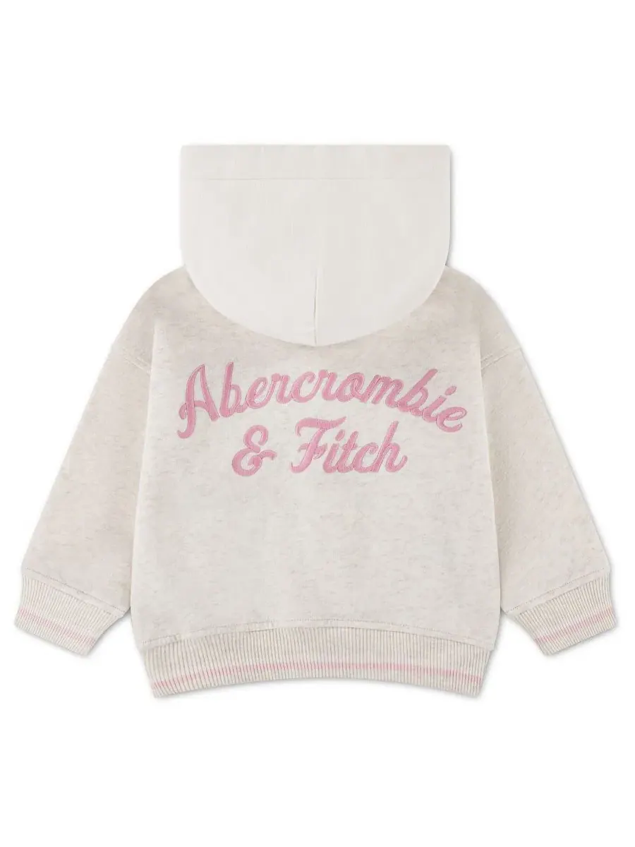 Детский бомбер из флиса с капюшоном, Varsity abercrombie kids — изображение 2 из 4, овсяный