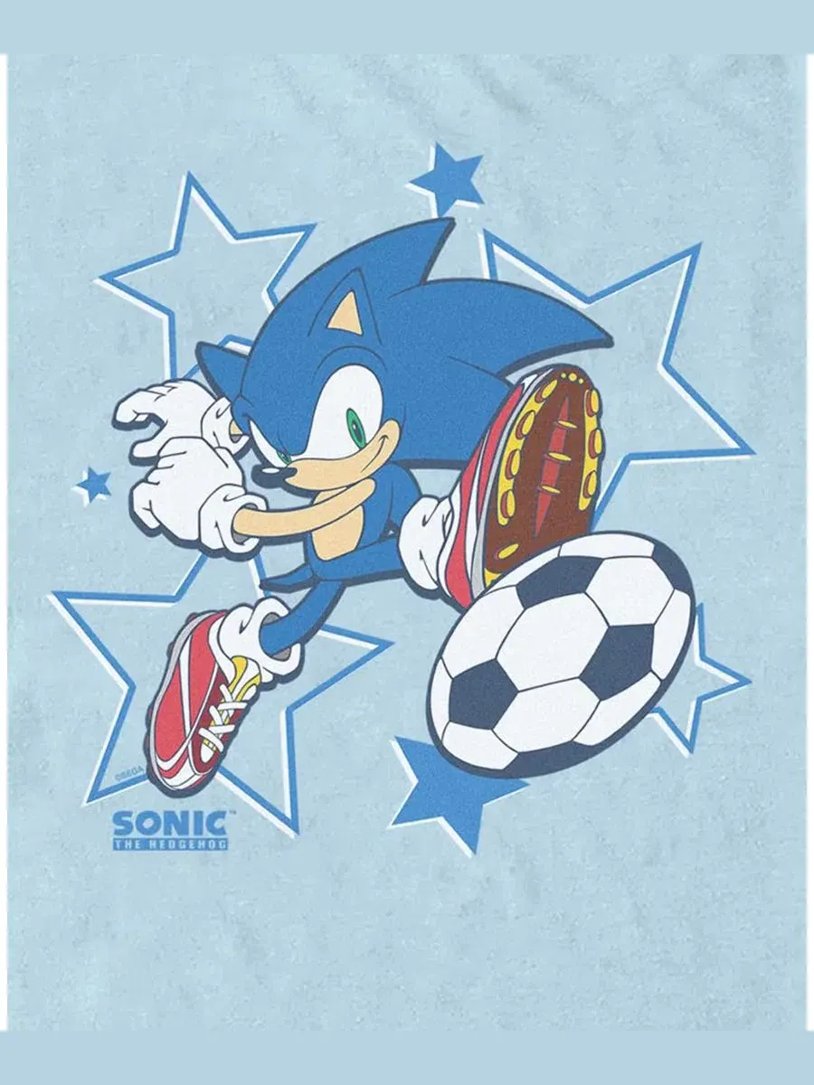 Футболка с принтом Sonic Men's Soccer Graphic Fifth Sun — изображение 3 из 3, светлый синий