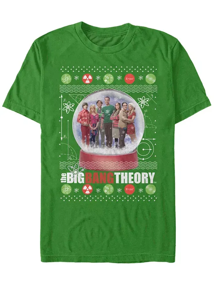 Мужская футболка с коротким рукавом "Big Bang Theory" со снежным шаром Fifth Sun — изображение 1 из 1, зеленый