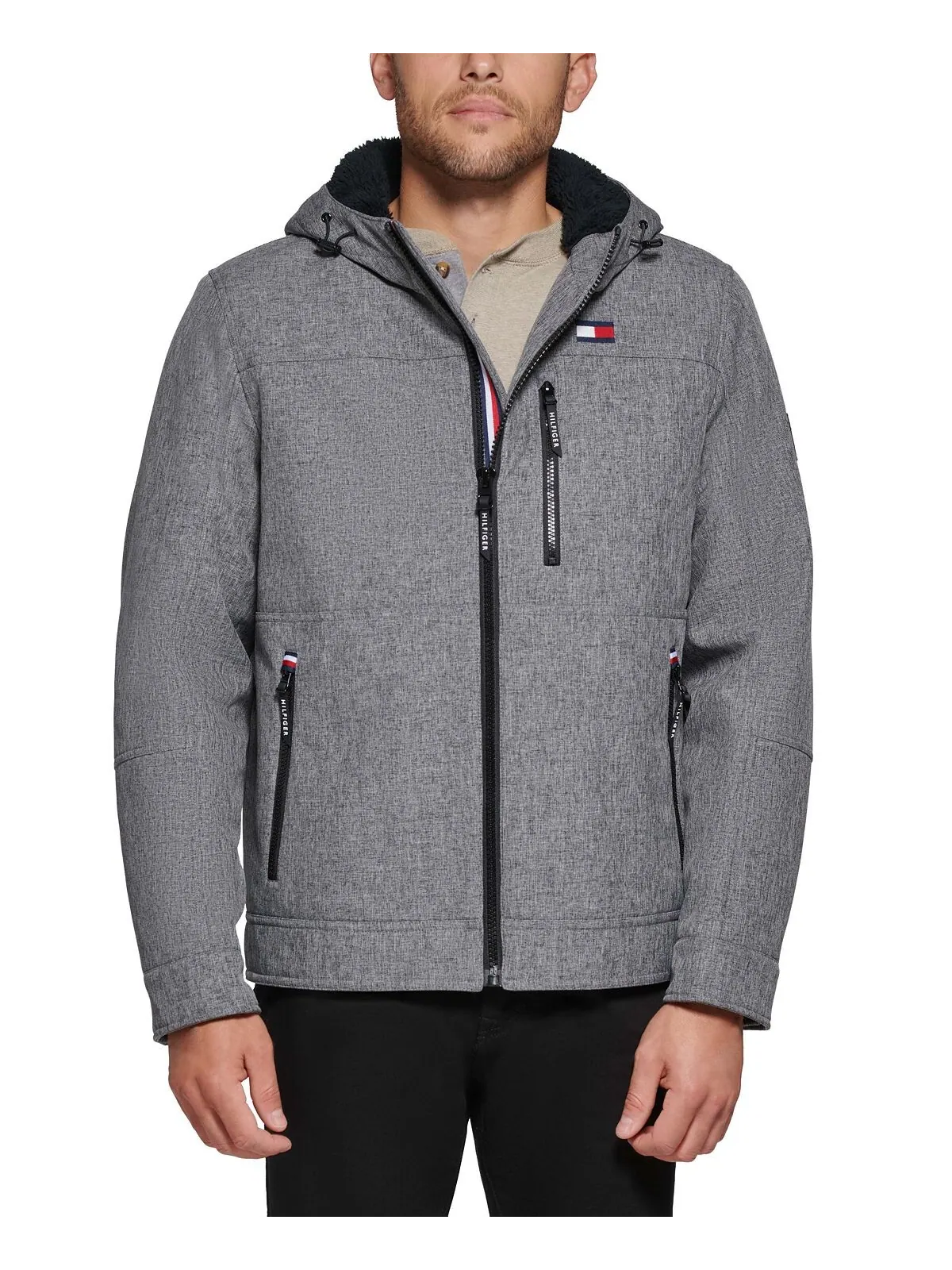 Мужская куртка softshell с капюшоном и подкладкой из шерпы Tommy Hilfiger