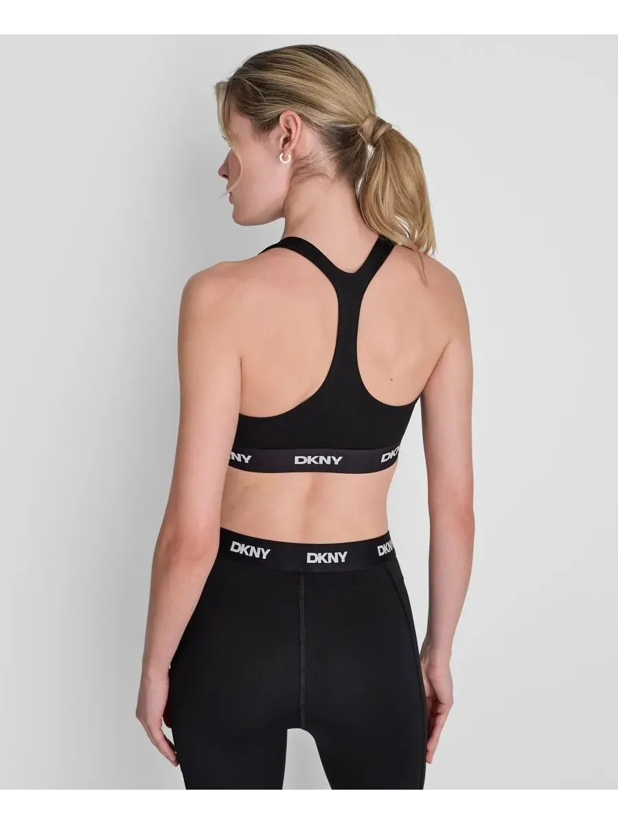 Женский компрессионный спортивный бюстгальтер Balance с логотипом DKNY Sport — изображение 4 из 4, черный