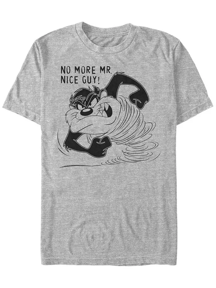 Мужская футболка с короткими рукавами Looney Tunes Tasmanian Devil Taz No More Mr. Nice Guy Fifth — изображение 1 из 1